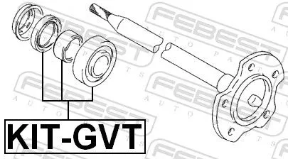 FEBEST Bearing, drive shaft (KIT-GVT)