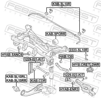 FEBEST Mounting, stabiliser bar (KSB-SL10R)