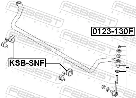 FEBEST Mounting, stabiliser bar (KSB-SNF)