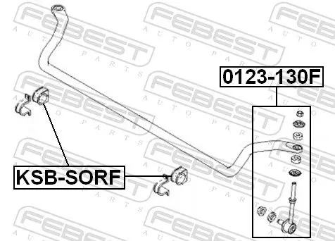 FEBEST Mounting, stabiliser bar (KSB-SORF)