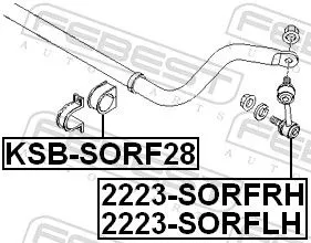 FEBEST Mounting, stabiliser bar (KSB-SORF28)