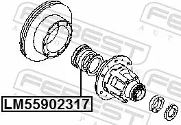 FEBEST Bearing, drive shaft (LM-55902317)