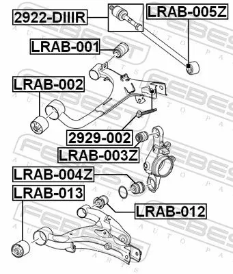 FEBEST Mounting, control/trailing arm (LRAB-002)