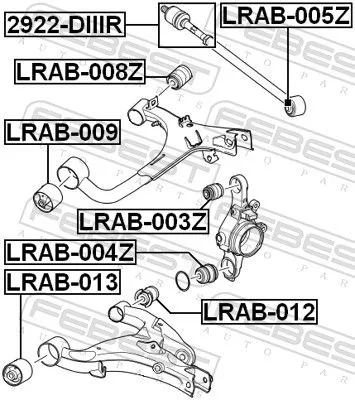 FEBEST Mounting, control/trailing arm (LRAB-009)