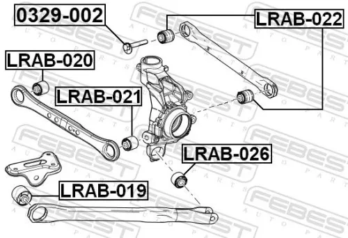 FEBEST Mounting, control/trailing arm (LRAB-026)