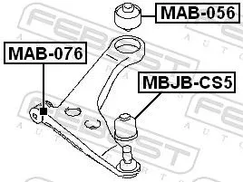 FEBEST Mounting, control/trailing arm (MAB-056)