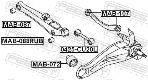 FEBEST Mounting, control/trailing arm (MAB-088RUB)