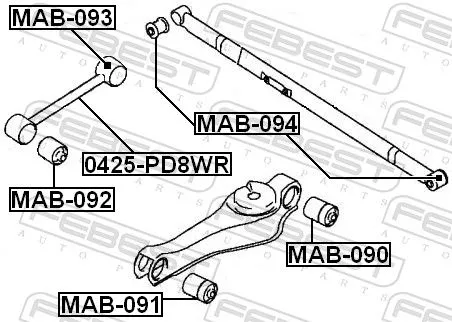 FEBEST Mounting, control/trailing arm (MAB-094)