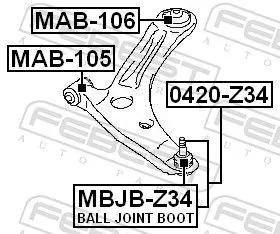 FEBEST Mounting, control/trailing arm (MAB-105)
