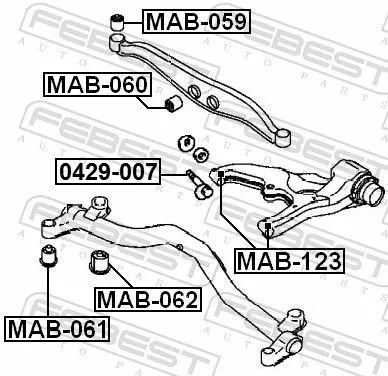 FEBEST Mounting, control/trailing arm (MAB-123)