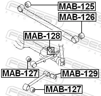 FEBEST Mounting, control/trailing arm (MAB-129)