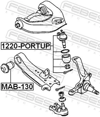 FEBEST Mounting, control/trailing arm (MAB-130)