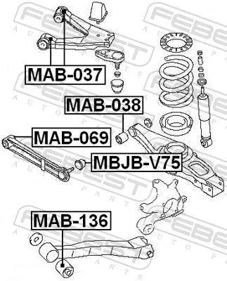 FEBEST Mounting, control/trailing arm (MAB-136)