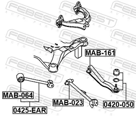 FEBEST Mounting, control/trailing arm (MAB-161)