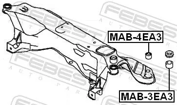 FEBEST Bushing, axle beam (MAB-4EA3)