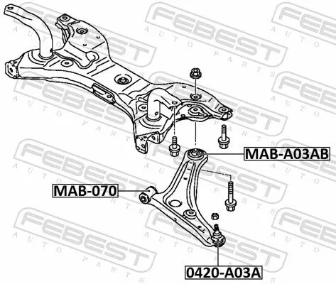 FEBEST Mounting, control/trailing arm (MAB-A03AB)