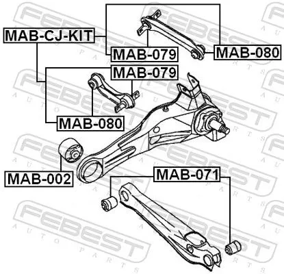 FEBEST Mounting, control/trailing arm (MAB-CJ-KIT)