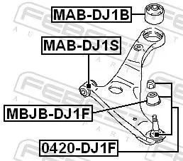 FEBEST Mounting, control/trailing arm (MAB-DJ1B)