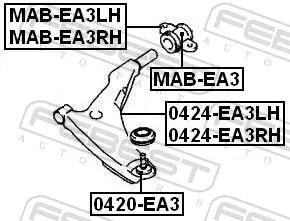 FEBEST Mounting, control/trailing arm (MAB-EA3RH)