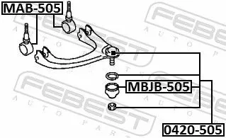 FEBEST Repair kit, supporting/ball joint (MBJB-505)