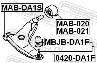 FEBEST Repair kit, supporting/ball joint (MBJB-DA1F)