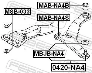 FEBEST Repair kit, supporting/ball joint (MBJB-NA4)