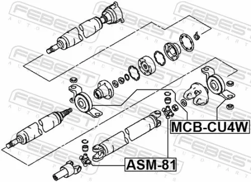 FEBEST Bearing, propshaft centre bearing (MCB-CU4W)