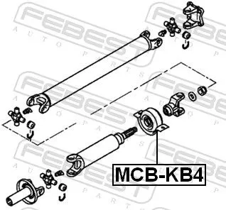 FEBEST Bearing, propshaft centre bearing (MCB-KB4)