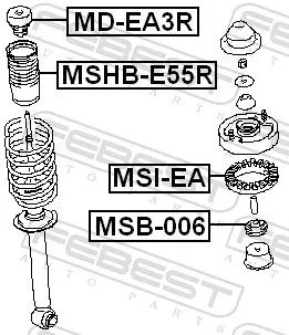 FEBEST Rubber Buffer, suspension (MD-EA3R)