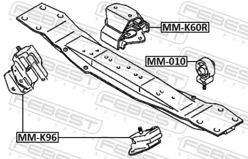 FEBEST Mounting, manual transmission (MM-K60R)