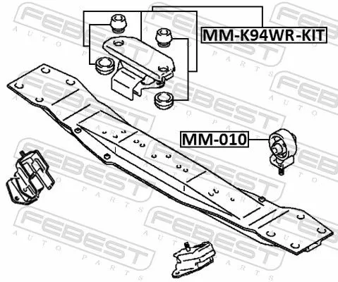 FEBEST Mounting, manual transmission (MM-K94WR-KIT)