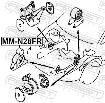 FEBEST Mounting, engine (MM-N28FR)