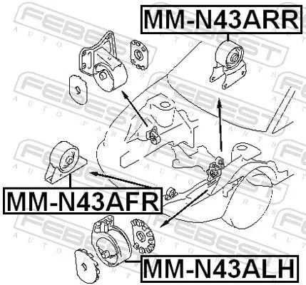 FEBEST Mounting, engine (MM-N43AFR)