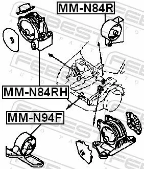 FEBEST Mounting, engine (MM-N84R)