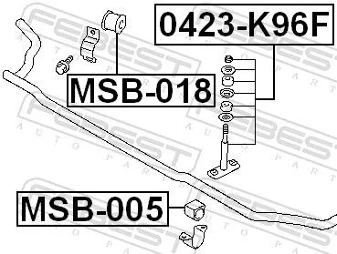 FEBEST Mounting, stabiliser bar (MSB-005)