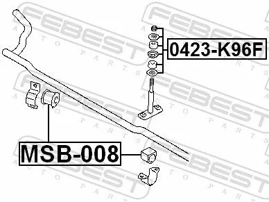 FEBEST Mounting, stabiliser bar (MSB-008)