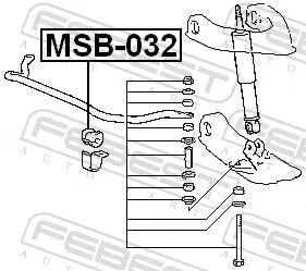 FEBEST Mounting, stabiliser bar (MSB-032)
