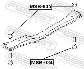 FEBEST Bushing, axle beam (MSB-034)