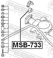 FEBEST Mounting, stabiliser bar (MSB-733)