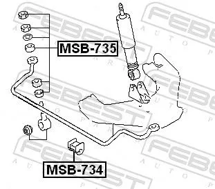 FEBEST Mounting, stabiliser bar (MSB-734)