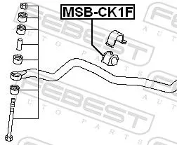 FEBEST Mounting, stabiliser bar (MSB-CK1F)