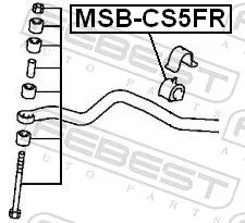 FEBEST Mounting, stabiliser bar (MSB-CS5FR)