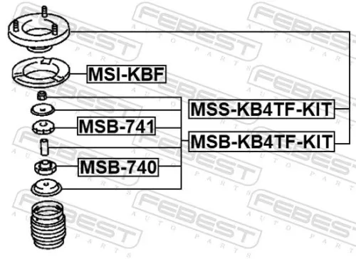 FEBEST Mounting Kit, shock absorber (MSB-KB4TF-KIT)