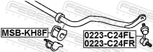 FEBEST Mounting, stabiliser bar (MSB-KH8F)