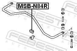 FEBEST Mounting, stabiliser bar (MSB-N84R)