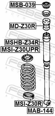 FEBEST Protective Cap/Bellow, shock absorber (MSHB-Z34R)