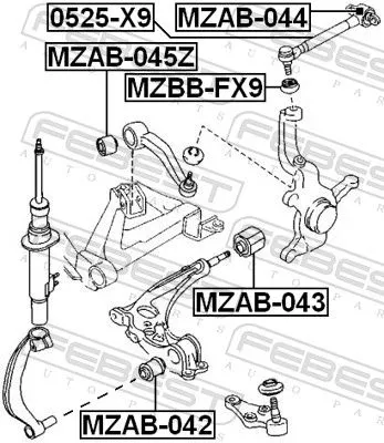 FEBEST Mounting, control/trailing arm (MZAB-043)