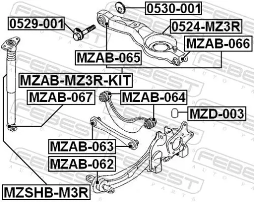 FEBEST Mounting, control/trailing arm (MZAB-063)