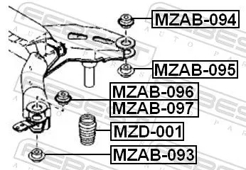 FEBEST Bushing, axle beam (MZAB-093)