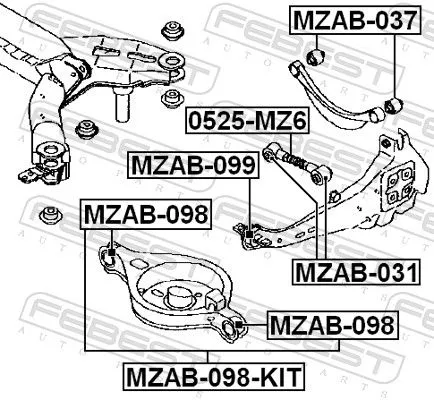 FEBEST Repair Kit, control arm (MZAB-098-KIT)